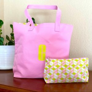 8 PIECE SET CLINIQUE COSMETICS/ TOTE/ MAKEUP BAG